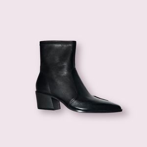 Zara black leather ankle boots